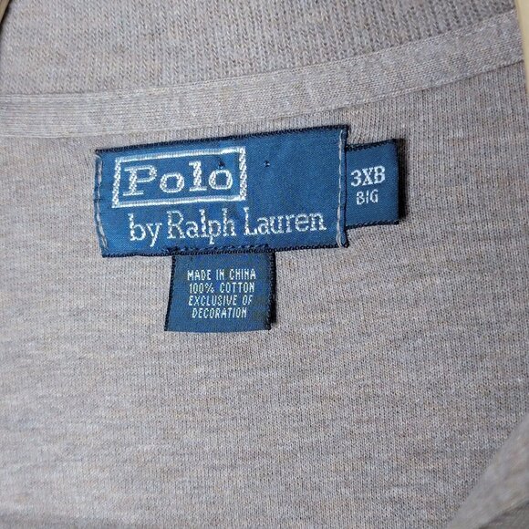 Polo Ralph Lauren 3X Big Tan Quarter Zip‎ Long Sleeve Pullover Sweater Men's 3XB - Picture 4 of 4
